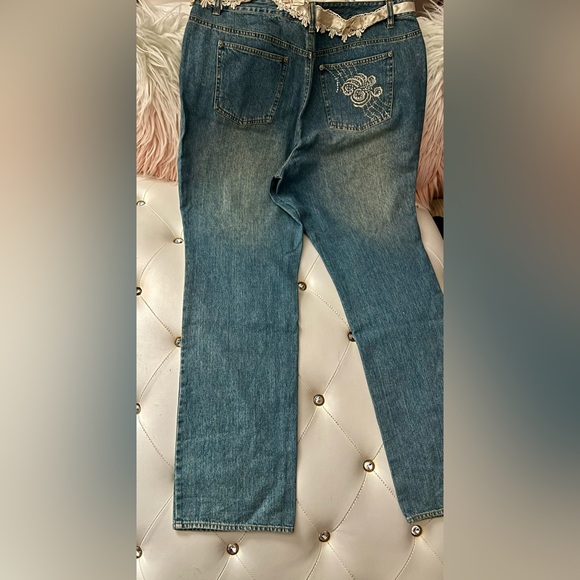 NEW Together by Spiegel Medium Wash Classic Fit Embroidered Jeans Size 16 RARE - Picture 12 of 15